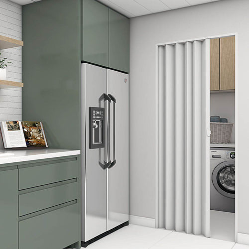 Porta PVC Sanfonada Branco - Artesana Divisorias e Forros LTDA