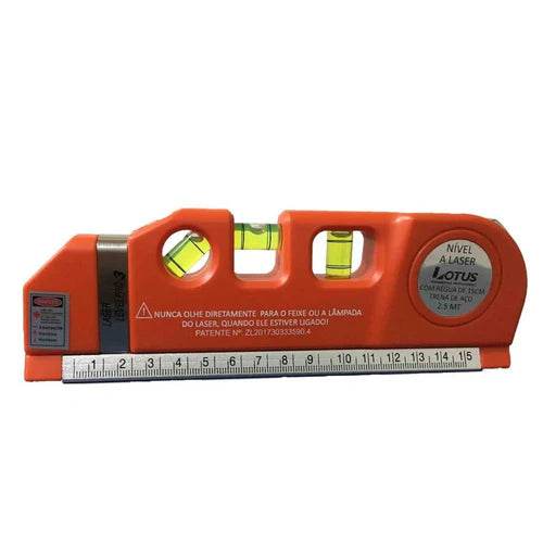 Nível Laser c/ Régua 15 CM e Trena 2,5 M - 3637 - Profissional - Lotus - Artesana Divisorias e Forros LTDA