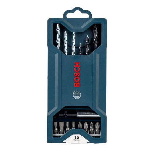 Kit de Pontas e Brocas Bosch Mini X-Line 15 pçs - Artesana Divisorias e Forros LTDA