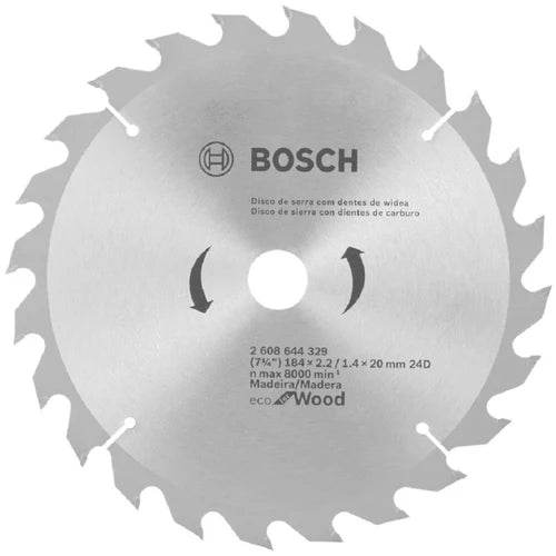Disco de Serra Circular para Madeira ø184 mm x Furo 20mm - 24 Dentes Bosch - Artesana Divisorias e Forros LTDA