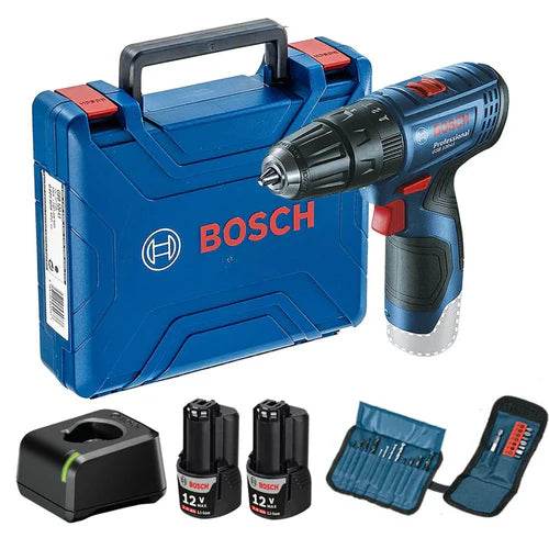 Parafusadeira e Furadeira de Impacto a bateria 12V GSB 120-LI + bateria e acessórios - Artesana Divisorias e Forros LTDA