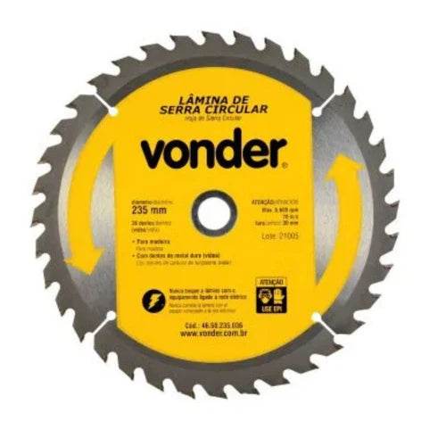 Disco de Serra Circular Vídea Vonder 25x30 - 36 Dentes - Artesana Divisorias e Forros LTDA