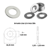 Arruela Lisa 1/4 Inox 304 A2