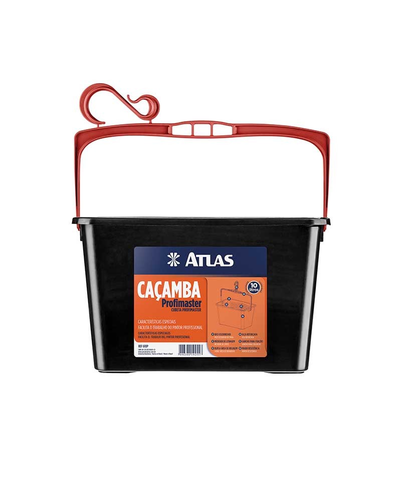 Caçamba Plástica Para Pintura Preta 10L - Atlas