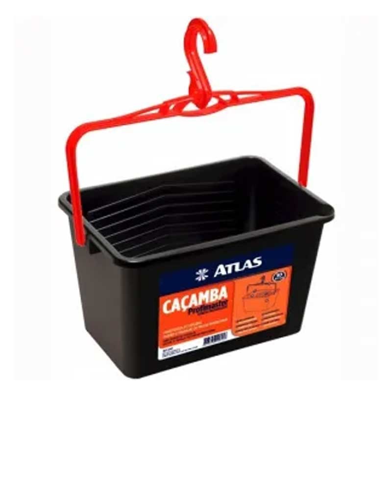 Caçamba Plástica Para Pintura Preta 10L - Atlas