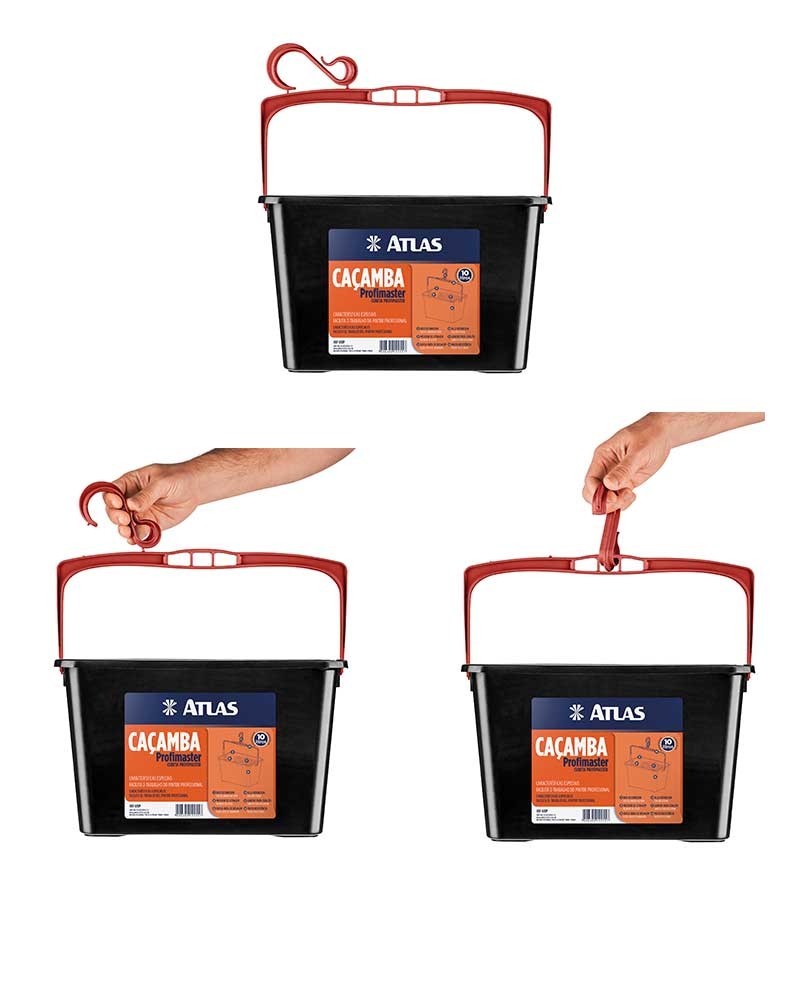 Caçamba Plástica Para Pintura Preta 10L - Atlas