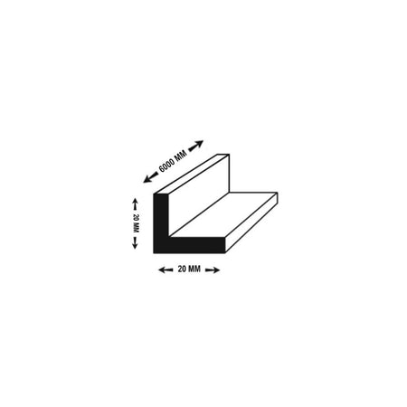 Cantoneira Anodizado Fosco 20x20x6000MM - Alcoa