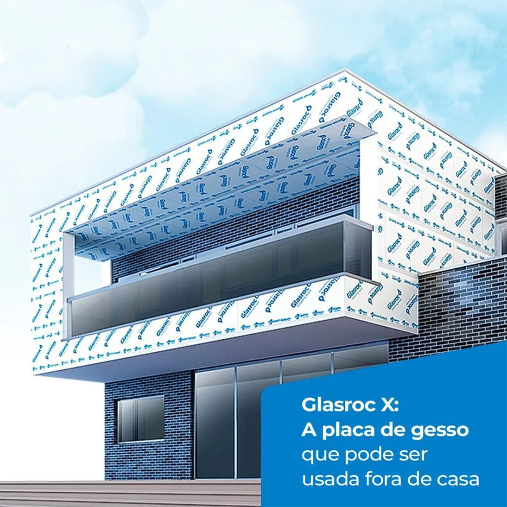 Chapa de Gesso Glasroc X Placo 12,5 x 1200 x 2400