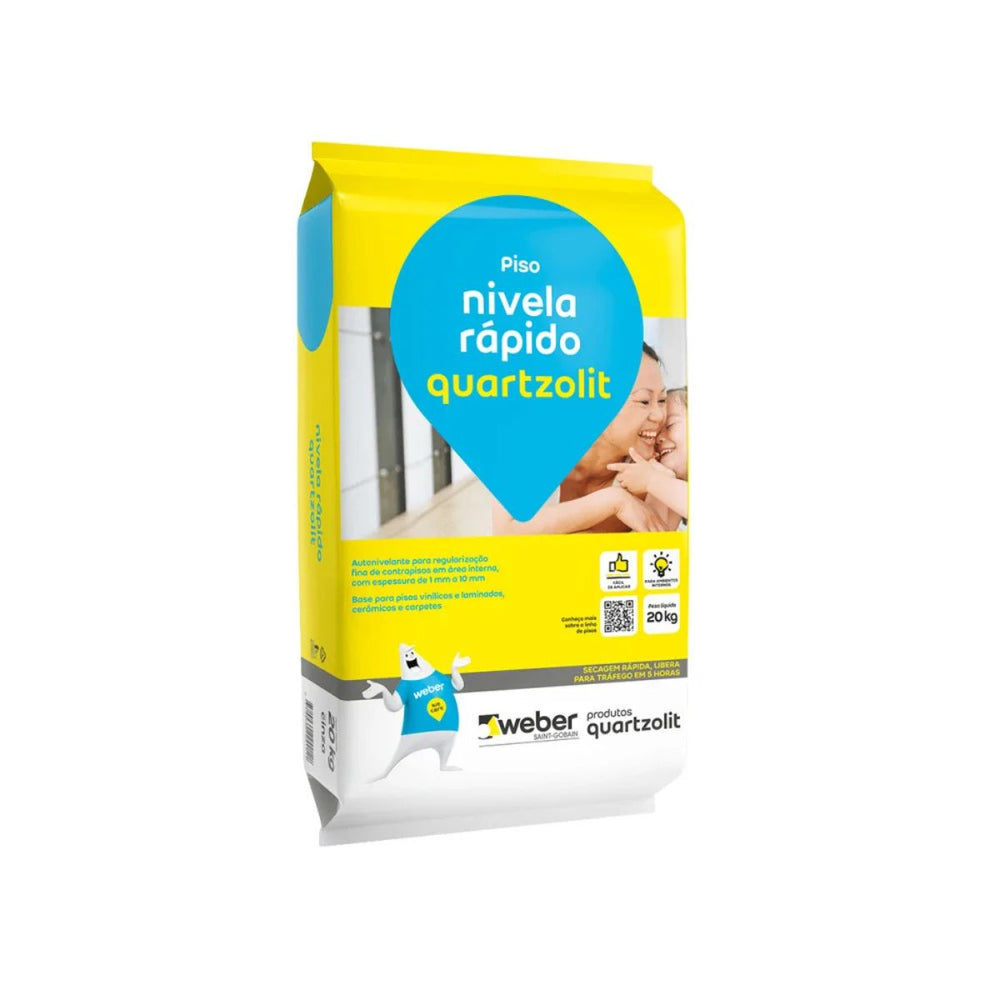 Massa Nivela Rápido Quartzolit 20Kg