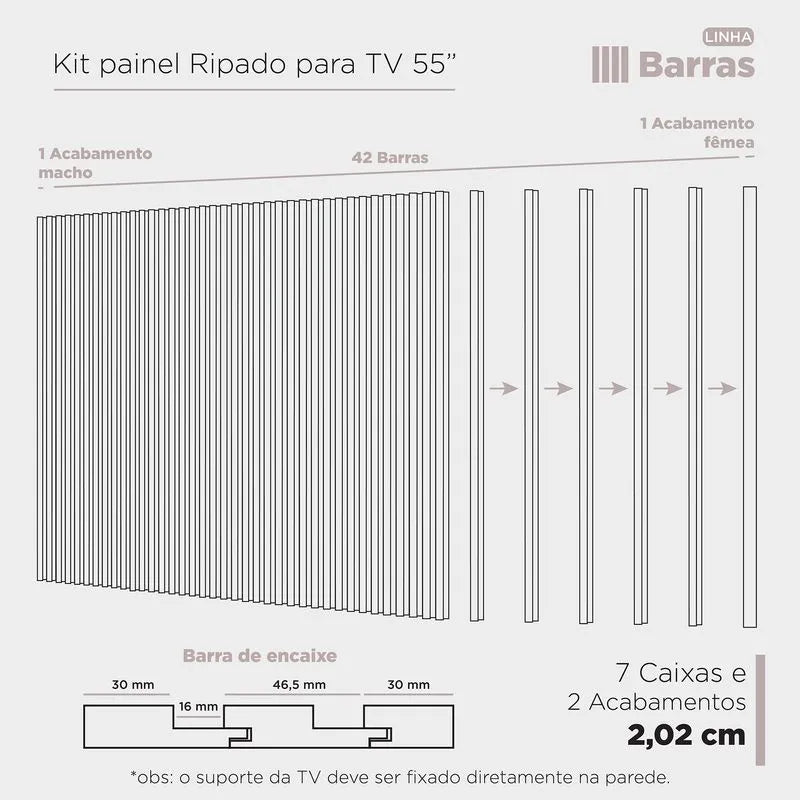 Painel Ripado para TV até 65"