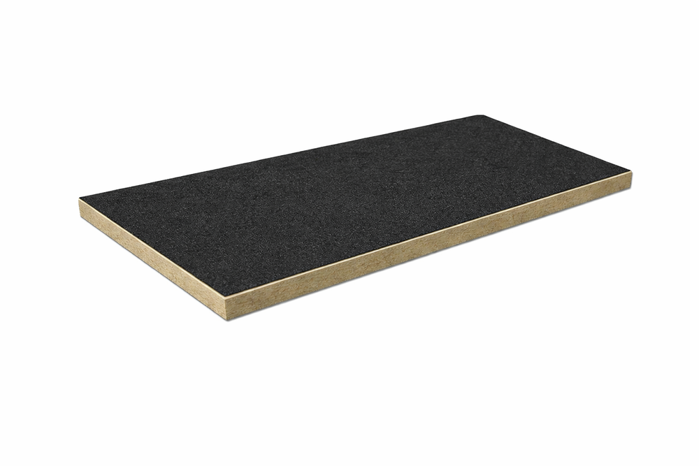 Painel Lã De Rocha Véu Vidro Preto Rockfibras 50X600X1200mm 64KG/m³