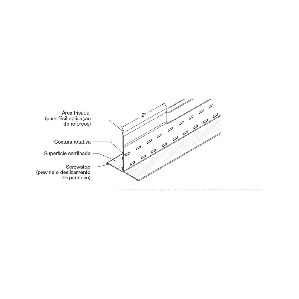 Perfil Drywall Aço T Principal Peakform G90 3600mm