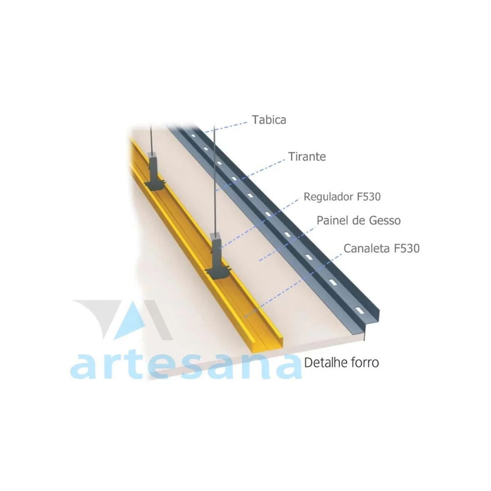 Perfil para Forro Drywall Canaleta F530 46x18x3000
