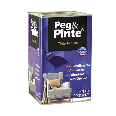 Tinta Acrílica Eucatex Peg e Pinte Interior Branco