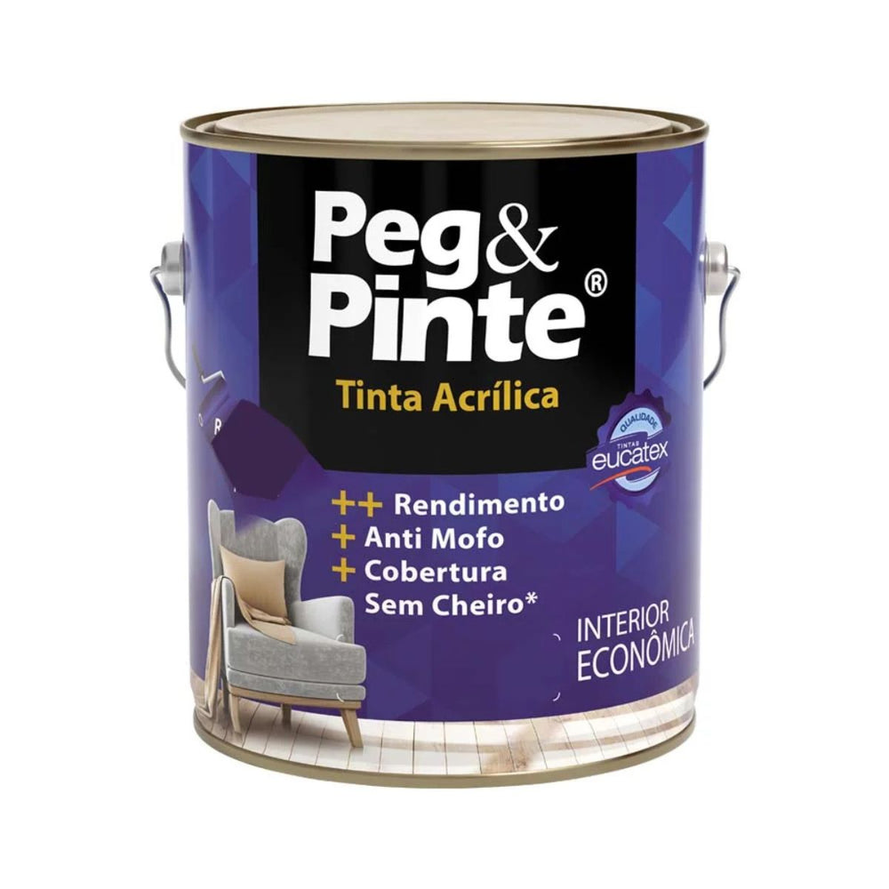 Tinta Acrílica Eucatex Peg e Pinte Interior Branco