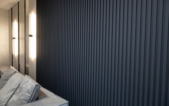 Ambiente com painel ripado