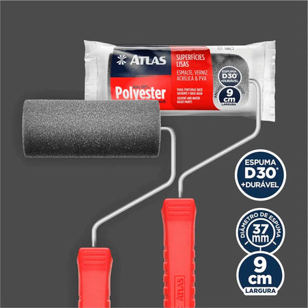 Rolo Para Pintura Poliéster 9cm - Atlas